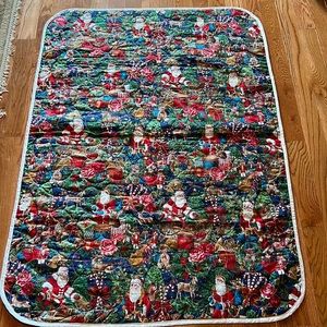 Handmade Christmas cotton lap blanket/baby quilt
